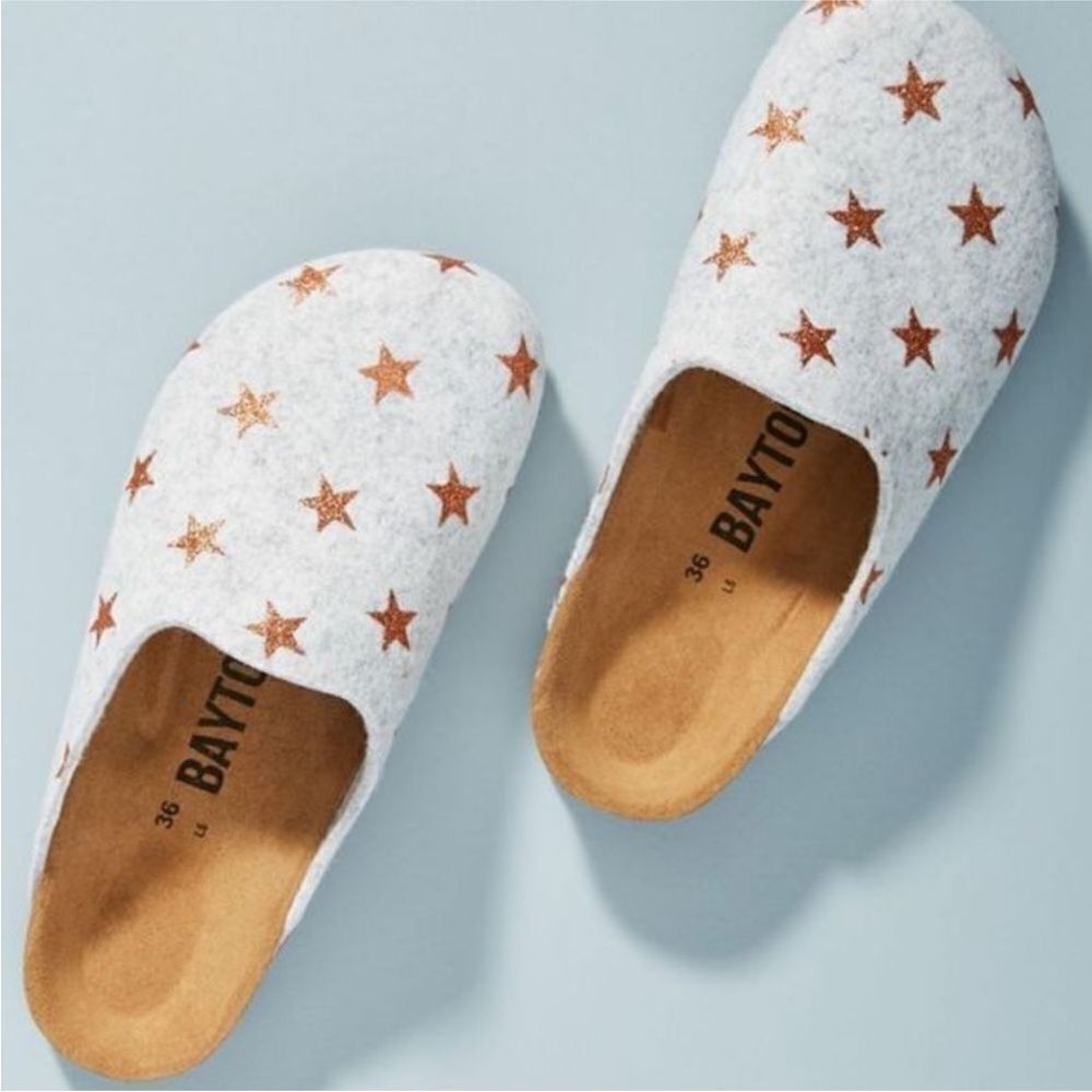 Anthropologie Bayton Chatel Star Wool Clog Footbed Slippers EU 36 US 6 NEW